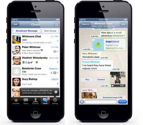 Обновление WhatsApp — поддержка iPhone 5 и iOS 6